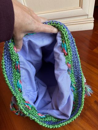 Sacca uncinetto fatta a mano multicolore