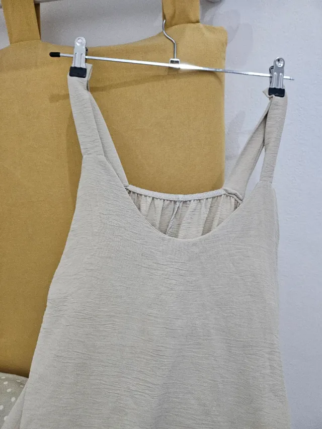 Vestido beige tirantes talla única