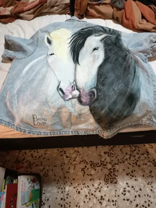 Chaqueta tejana con Caballos Zara  Oversize