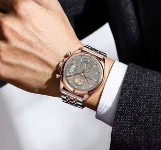 Reloj Poedagar Hombre Oro y Plata