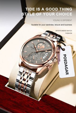 Reloj Poedagar Hombre Oro y Plata