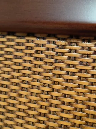 Cama 135 cm madera y ratán