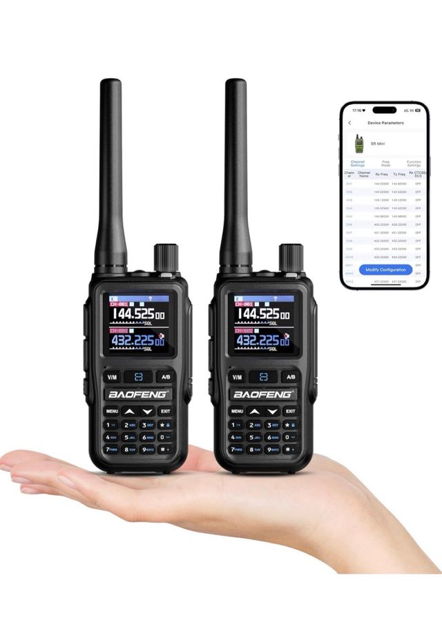 coppia (2 radio) Baofeng GT-5R Radio Dual Band 5W