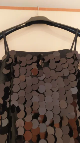 Abito corto paillettes nere