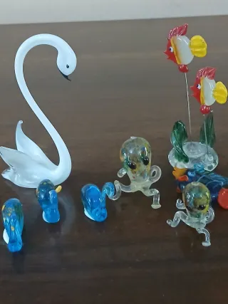 Set 9 animaletti Murano