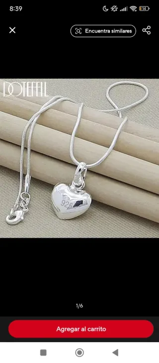 Collar Corazón Plata 925