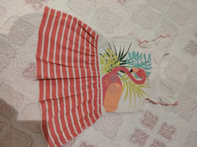 Vestido infantil flamenco y rayas