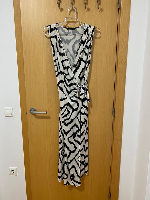 Abito stampato bianco e nero