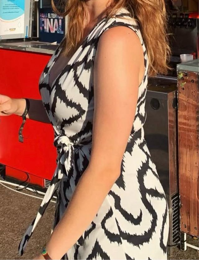 Abito stampato bianco e nero