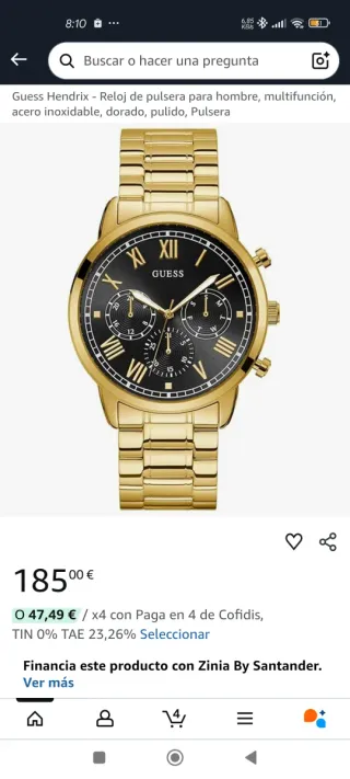Reloj Guess Hendrix Hombre Multifunción Dorado