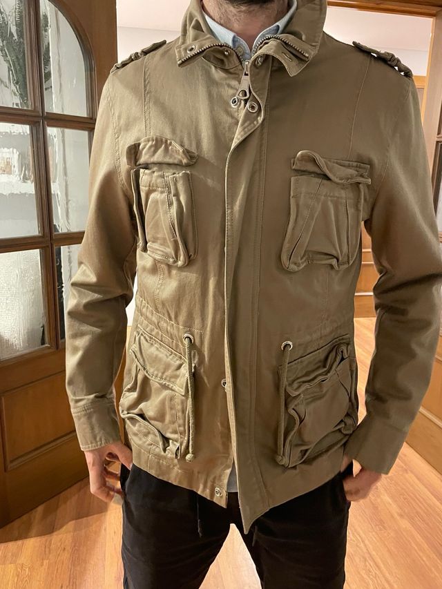 Parka Zara Hombre Talla M Verde Militar