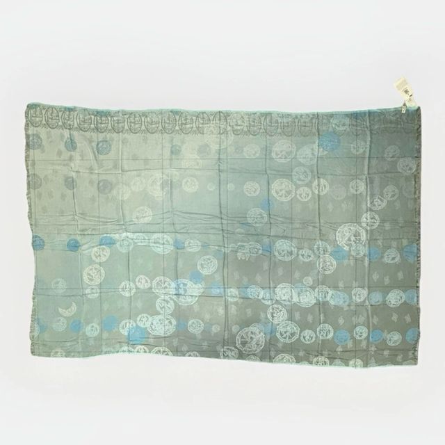 Sciarpa Henry Christ Misto Seta Blu Grigio