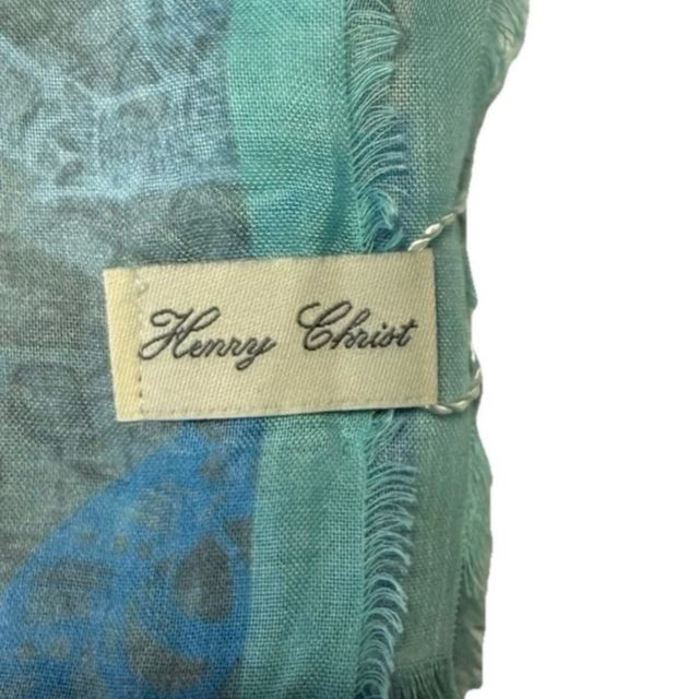 Sciarpa Henry Christ Misto Seta Blu Grigio