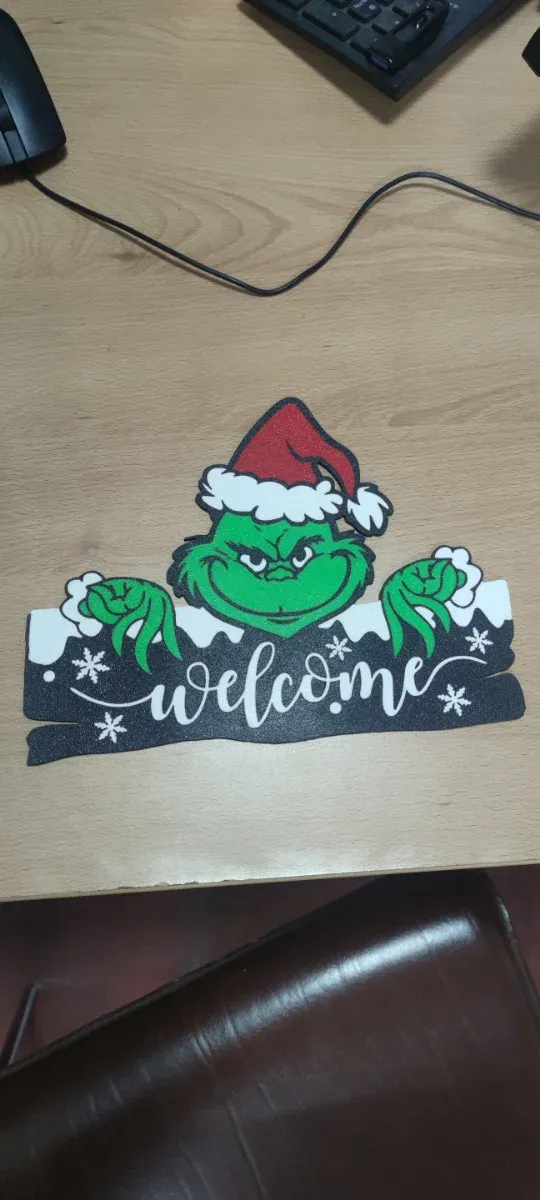 Adorno Navidad Grinch Welcome