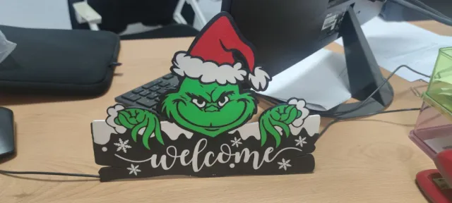 Adorno Navidad Grinch Welcome