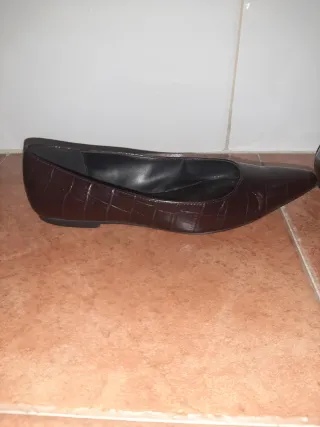 Manoletinas Mango Marrones Cocodrilo