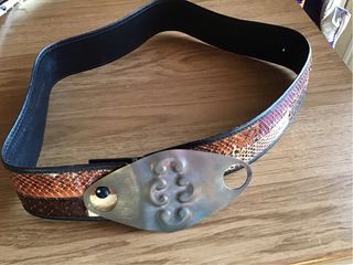 Cintura pelle serpente fibbia rame