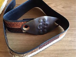 Cintura pelle serpente fibbia rame