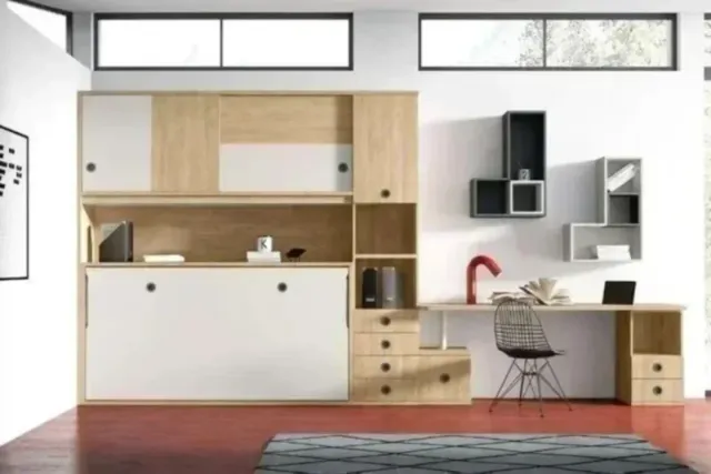 CAMA ABATIBLE CON ARMARIO CORREDERAS Y HUECO AD