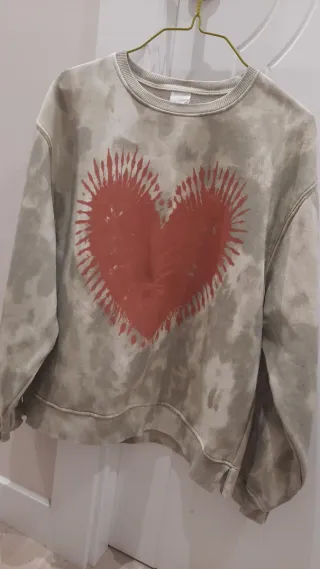 Sudadera Corazón Tie Dye Verde