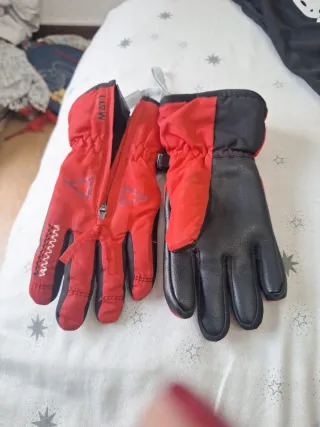 Guantes de Nieve Rojos con Cremallera