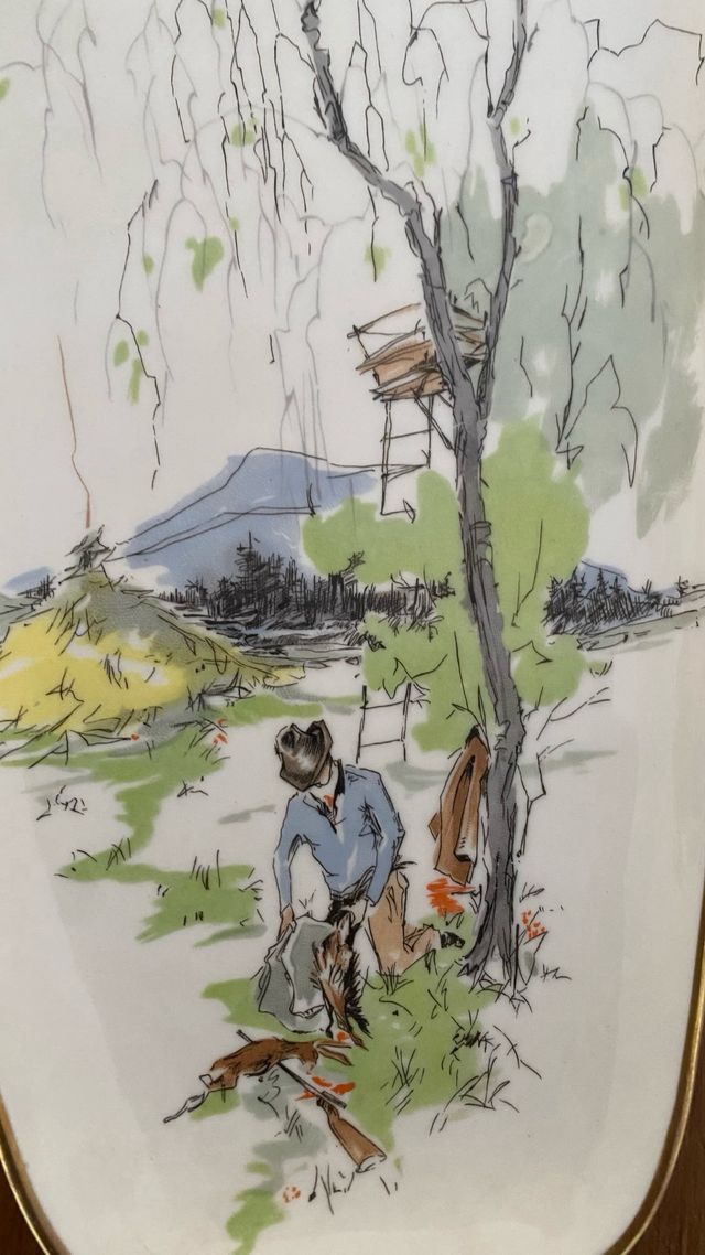 Platos decorativos vintage pintados a mano