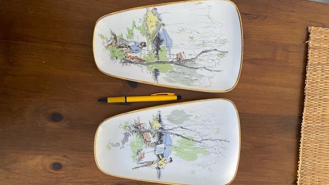 Platos decorativos vintage pintados a mano