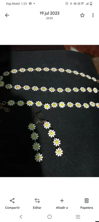 Conjunto de joyas de margaritas