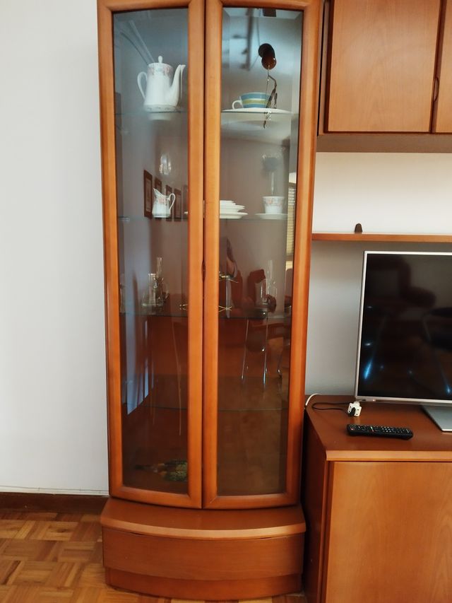 Vitrina de madera y cristal