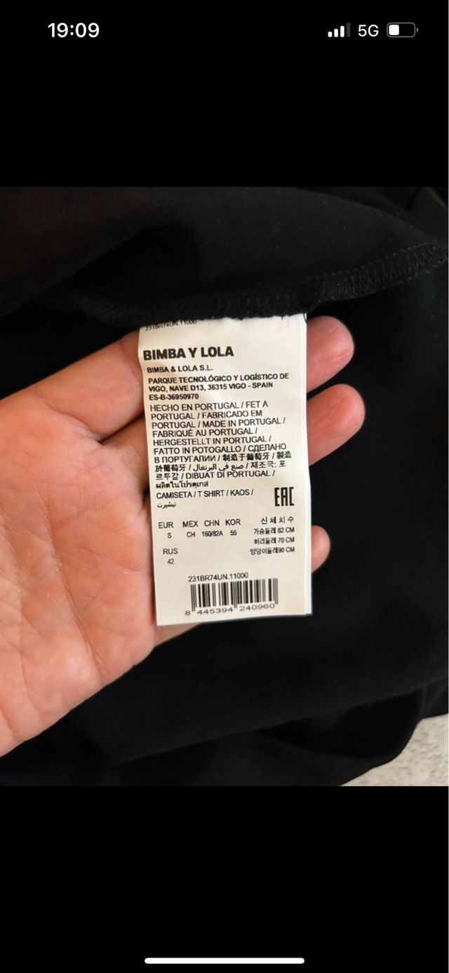 Camiseta larga Bimba y Lola negra