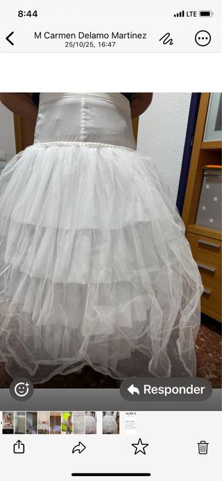 Cancán Fallera Blanco Talla Única