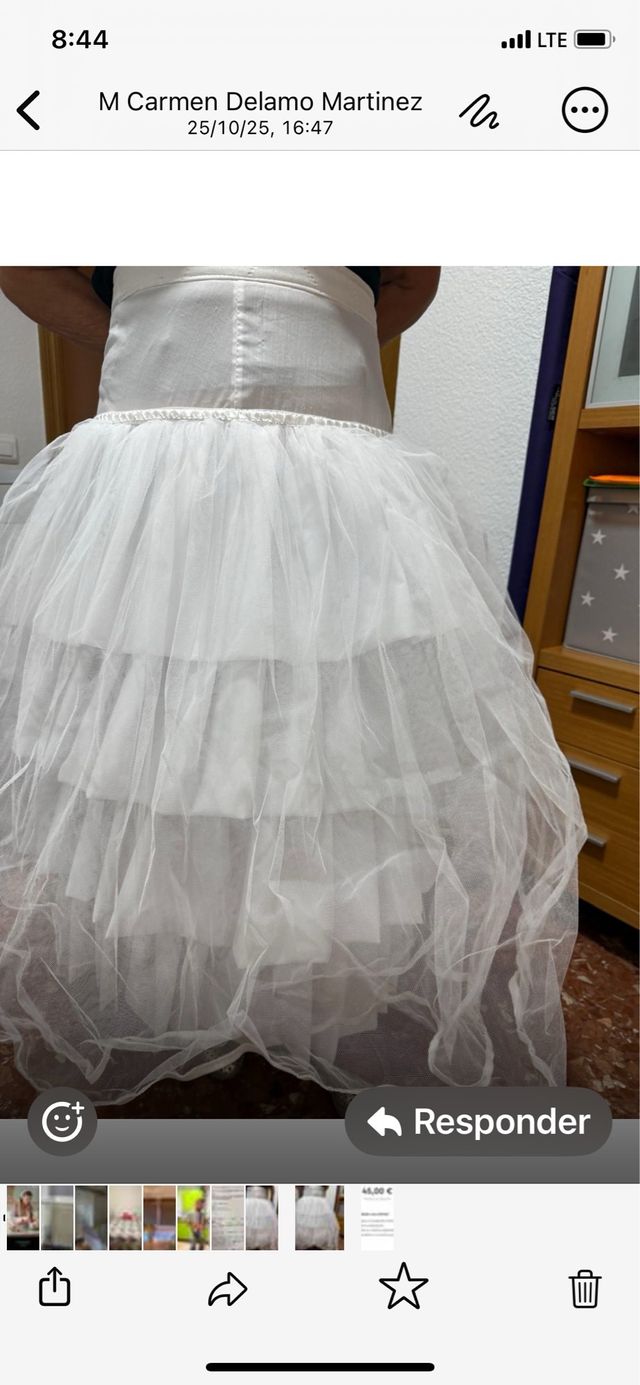 Cancán Fallera Blanco Talla Única