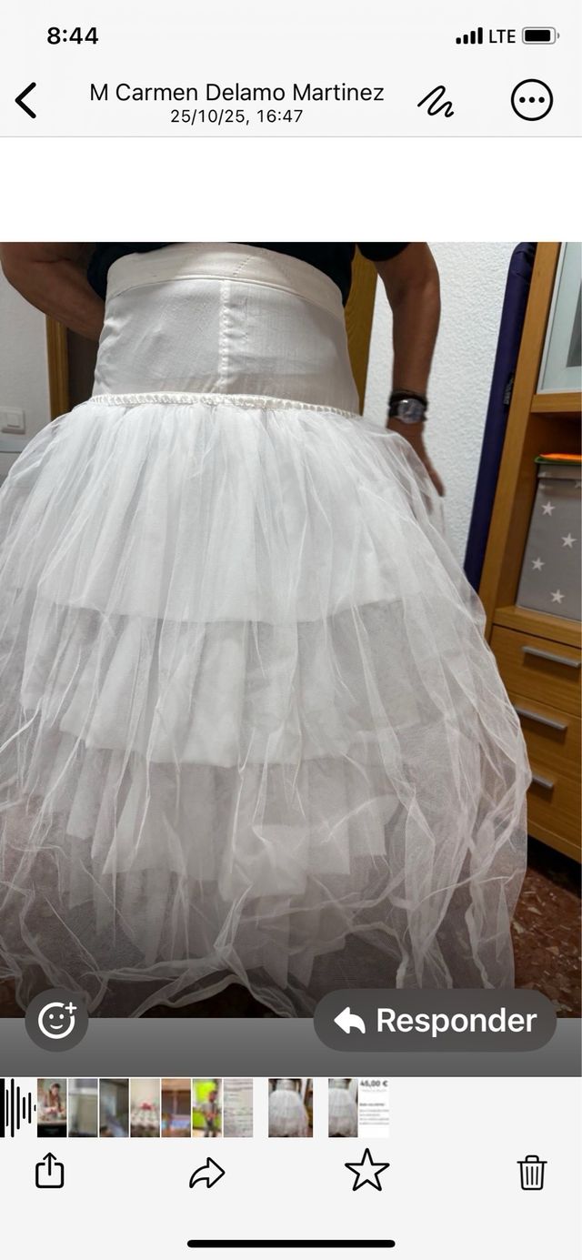 Cancán Fallera Blanco Talla Única