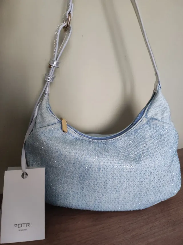Borsa jeans POTRI con strass