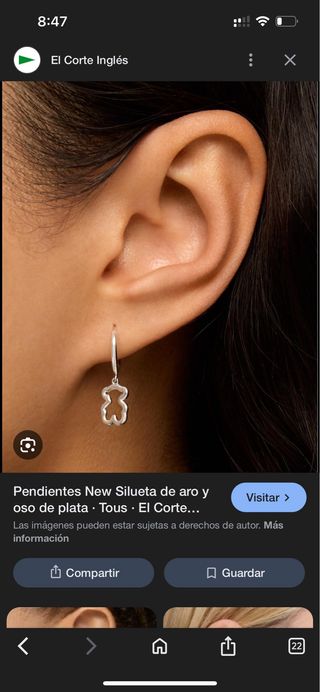 Pendientes Tous Aro Oso Plata