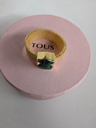 Anillo Oso Malakita Dorado