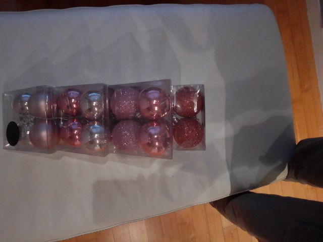 Abeto Bolas Navidad Rosa y Plateado