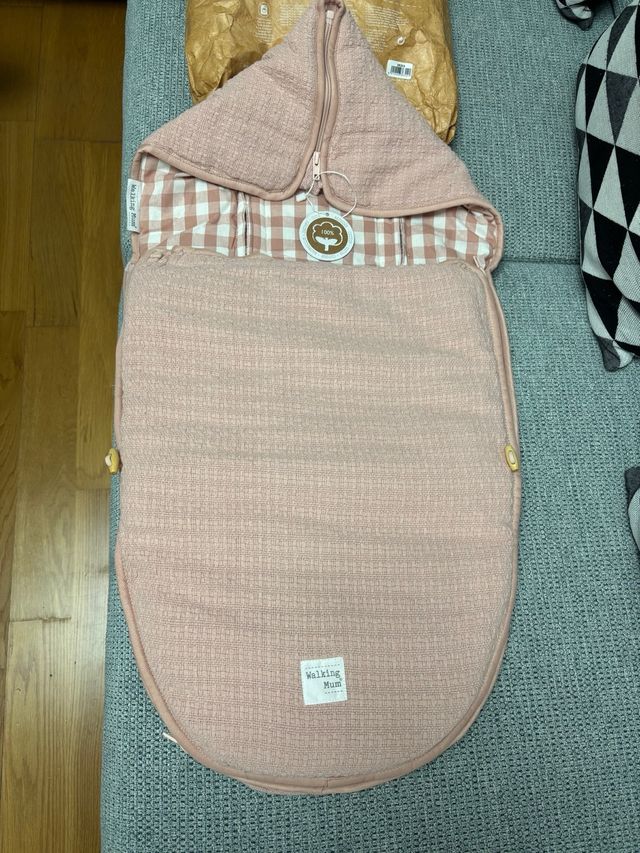 Saco capazo Walking Mum rosa vichy