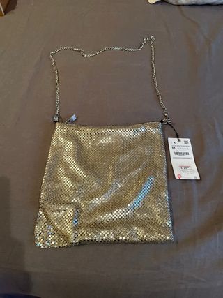 Bolso zara metalico