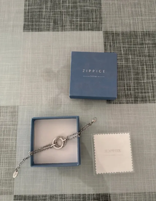 Pulsera Lotus Plata Doble Aro Circonitas