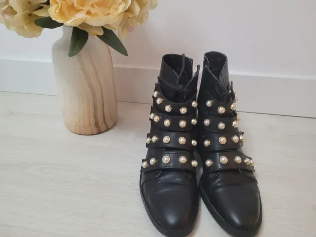 Botines Zara Perlas Talla 37