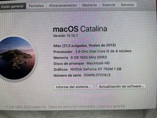 Ordenador Imac 21 2013 Plata