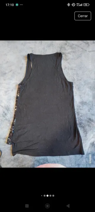 Top lentejuelas negro talla S