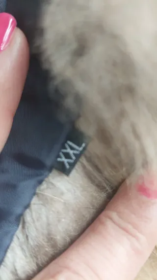 Collo pelliccia beige e marrone