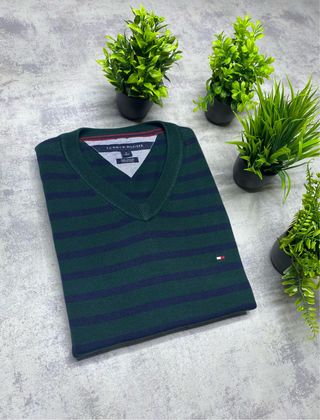 Maglione Tommy Hilfiger a righe blu/verde
