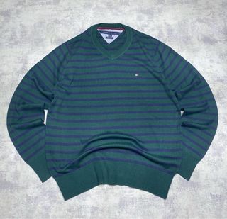 Maglione Tommy Hilfiger a righe blu/verde
