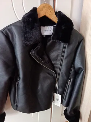 Chaqueta Losan negra con pelo talla L 40 nueva