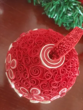 Palla di Natale Rossa e Bianca