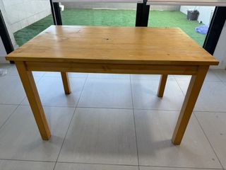Mesa de comedor de madera maciza para barnizar