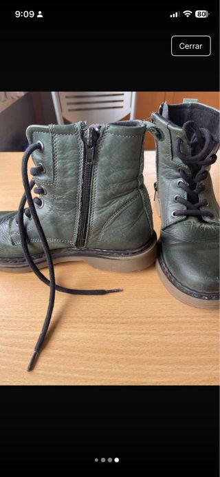 Stivaletti in pelle verde per bambina taglia 35